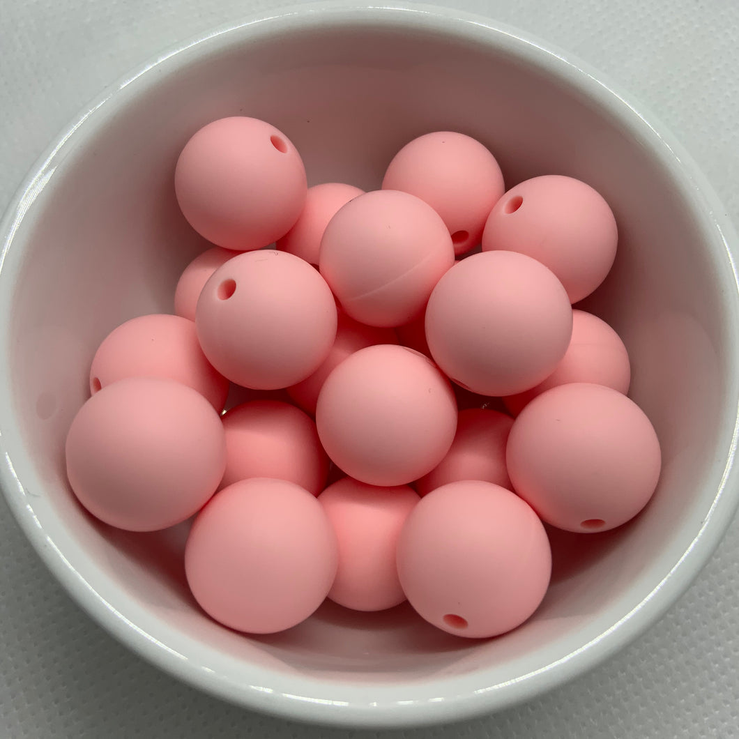 Rose Quartz 15mm Round Silicone Beads