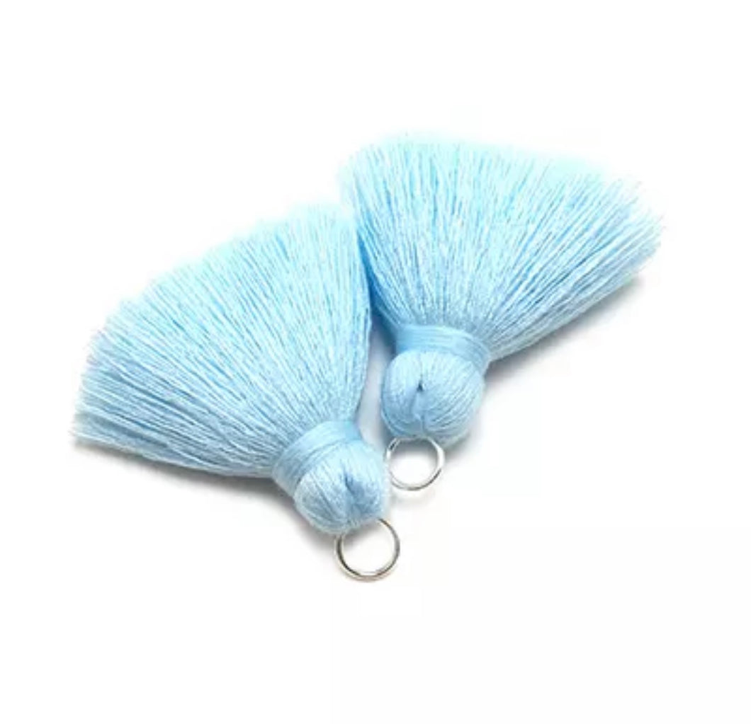 Light Blue 4cm Cotton Tassel