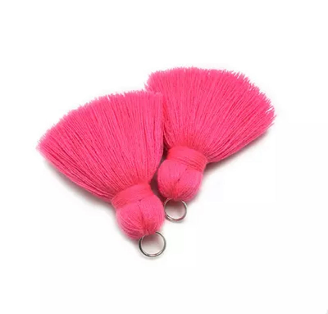 Fluro Pink 4cm Cotton Tassel