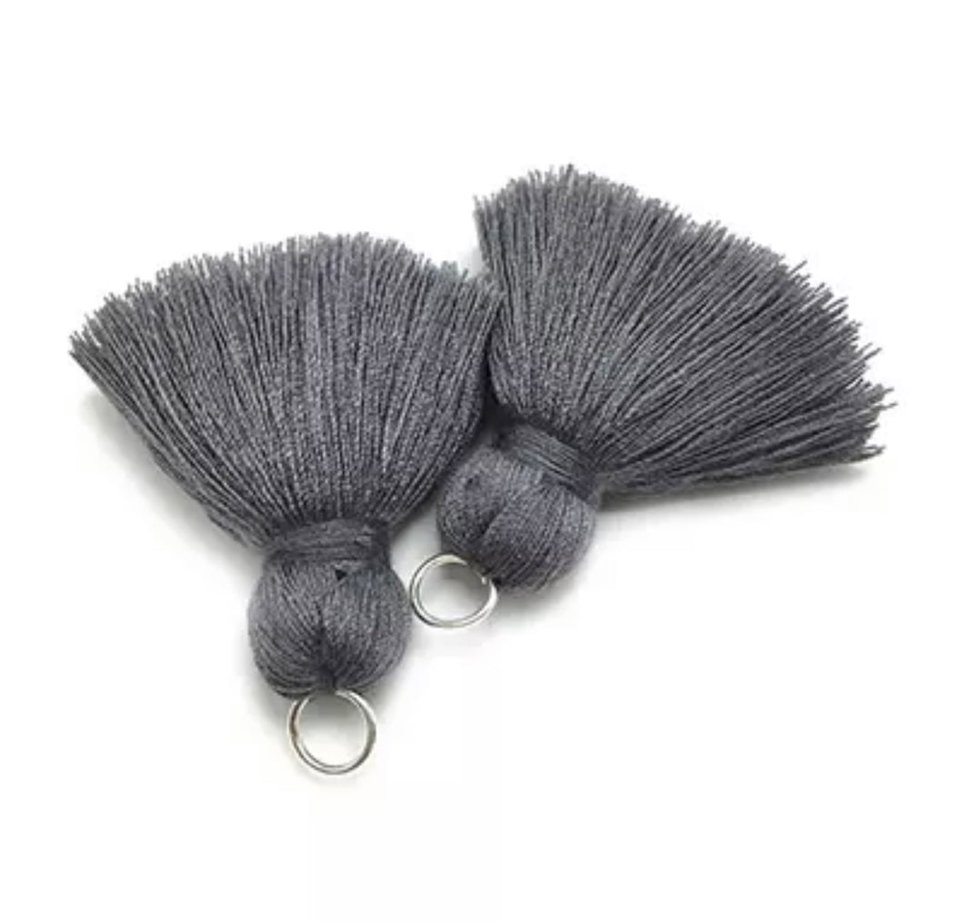 Dark Grey  4cm Cotton Tassel
