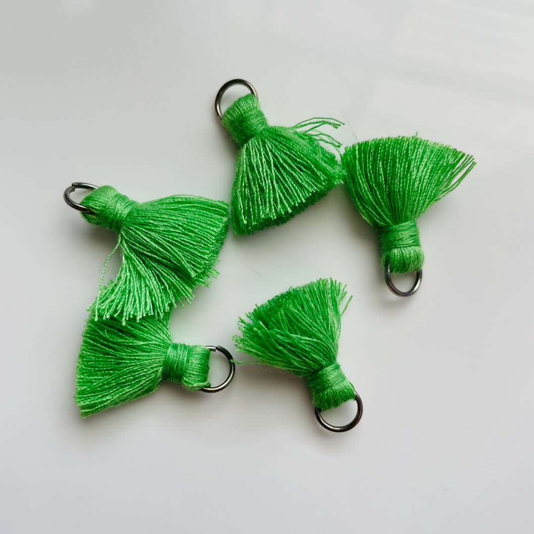 Bright Green 20mm Cotton Tassels