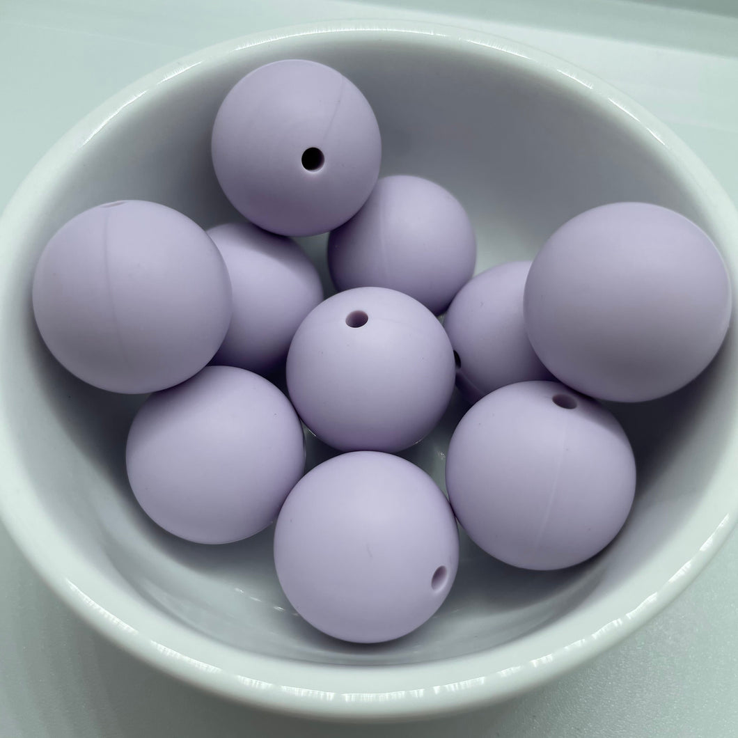 Lavender 19mm Round Silicone Beads