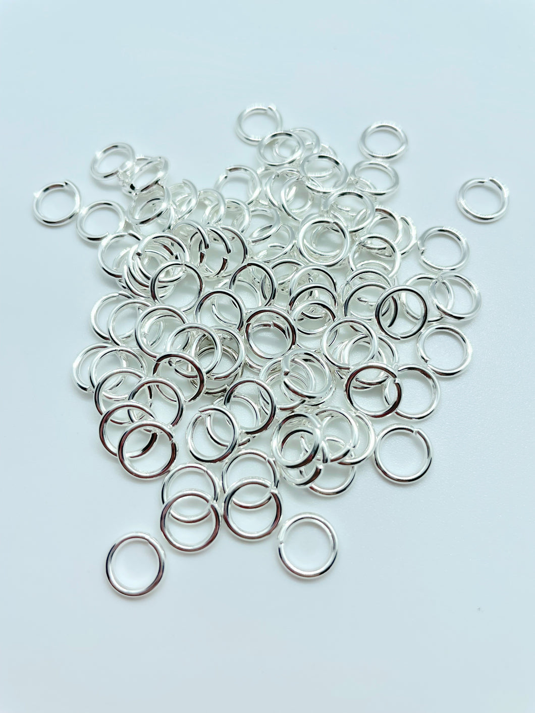 8mm Bright Silver Jump Rings